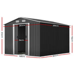 Giantz Garden Shed 2.6x3.9M w/Metal Base Sheds Outdoor Storage Workshop Tool Shelter Sliding Door, Storage