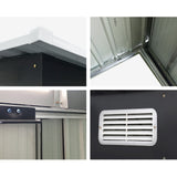 Giantz Garden Shed 2.6x3.9M w/Metal Base Sheds Outdoor Storage Workshop Tool Shelter Sliding Door - Rear View