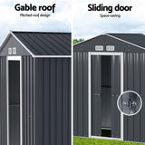 Giantz Garden Shed Outdoor Storage 2.15x1.3M Tool Workshop House Shelter Sliding Door - 45-Degree Angle