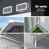Giantz Garden Shed Outdoor Storage 2.15x1.3M Tool Workshop House Shelter Sliding Door - Rear View