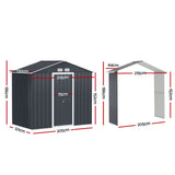 Giantz Garden Shed Outdoor Storage 2.15x1.74M Tool Workshop House w/Extension Kit - Front View