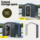 Giantz Garden Shed Outdoor Storage 2.15x1.74M Tool Workshop House w/Extension Kit - Top-Down View