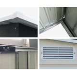 Giantz Garden Shed 2.58x2.07M Sheds Outdoor Storage Workshop Metal Shelter Sliding Door - Rear View