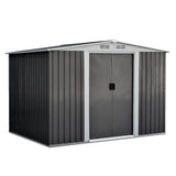 Giantz Garden Shed 2.58x2.07M Sheds Outdoor Storage Workshop Metal Shelter Sliding Door - Low Angle
