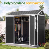 Giantz Garden Shed Resin Outdoor Storage Box 2.44x1.31M Tool Shed Backyard Black - Top-Down View