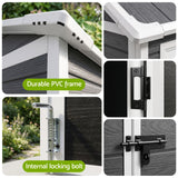 Giantz Garden Shed Resin Outdoor Storage Box 2.44x1.31M Tool Shed Backyard Black - Close-Up Angle