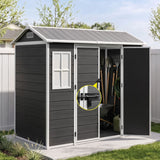 Giantz Garden Shed Resin Outdoor Storage Box 2.44x1.31M Tool Shed Backyard Black - Extra Image