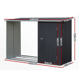 Giantz Garden Shed 2.49x1.04M Sheds Outdoor Tool Storage Workshop House Steel 2 in 1 - Front View