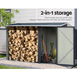Giantz Garden Shed 2.49x1.04M Sheds Outdoor Tool Storage Workshop House Steel 2 in 1 - Top-Down View
