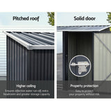 Giantz Garden Shed 2.49x1.04M Sheds Outdoor Tool Storage Workshop House Steel 2 in 1 - 45-Degree Angle
