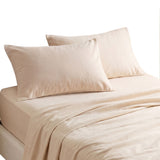 Giselle Single Sheet Set 150 GSM Anti-pilling Micro Flannel, Fast Drying Lightweight 4 Piece, 40CM Deep Pocket Fits Thick Mattress, Cream White - Low Angle
