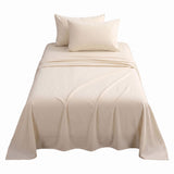 Giselle Single Sheet Set 150 GSM Anti-pilling Micro Flannel, Fast Drying Lightweight 4 Piece, 40CM Deep Pocket Fits Thick Mattress, Cream White - Extra Image
