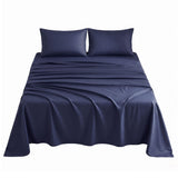 Giselle Double 500TC Cotton 4Pcs Sheet Set with 40cm Extra Deep Pocket for Thick Mattresses Sateen Weave for Sweaty Nights Navy Blue - Extra Image