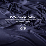 Giselle Kingsingle 500TC Cotton 4Pcs Sheet Set with 40cm Extra Deep Pocket for Thick Mattresses Sateen Weave for Sweaty Nights Navy Blue - 45-Degree Angle