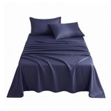 Giselle Kingsingle 500TC Cotton 4Pcs Sheet Set with 40cm Extra Deep Pocket for Thick Mattresses Sateen Weave for Sweaty Nights Navy Blue - Extra Image