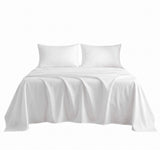 Giselle King 500TC Cotton 4Pcs Sheet Set with 40cm Extra Deep Pocket for Thick Mattresses Sateen Weave for Sweaty Nights White - Extra Image
