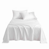 Giselle Single 500TC Cotton 4Pcs Sheet Set with 40cm Extra Deep Pocket for Thick Mattresses Sateen Weave for Sweaty Nights White - Extra Image