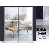Artiss Shoe Rack Cabinet Mirror 25 Pairs White - Close-Up Angle