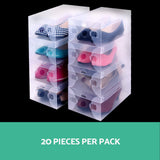 Artiss 20X Shoe Box Storage Clear Case Foldable Stackable - Side View