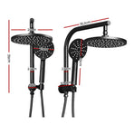 Cefito 9'' Rain Shower Head Set Handheld Round High Pressure Black, image 2