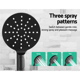 Cefito 9'' Rain Shower Head Set Handheld Round High Pressure Black - 45-Degree Angle