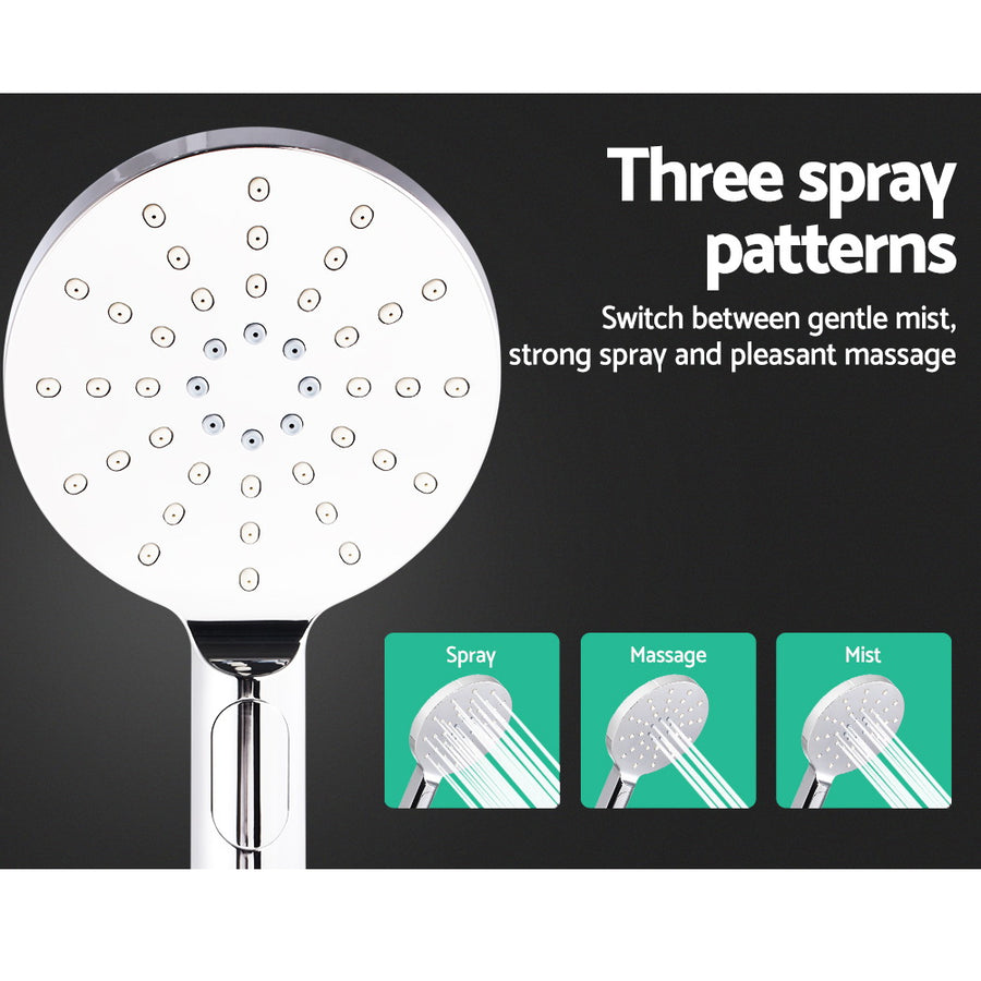 Cefito 9'' Rain Shower Head Set Handheld Round High Pressure Black, image 7