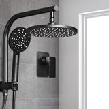 Cefito 9'' Rain Shower Head Set Handheld Round High Pressure Mixer Tap Black - Low Angle
