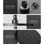 Cefito 9'' Rain Shower Head Set Handheld Round High Pressure Twins Tap Black, image 4
