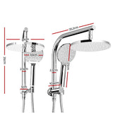 Cefito 9'' Rain Shower Head Set Handheld Round High Pressure Chrome - Front View