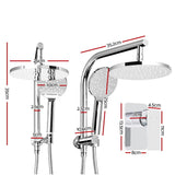 Cefito 9'' Rain Shower Head Set Handheld Round High Pressure Mixer Tap Chrome - Front View