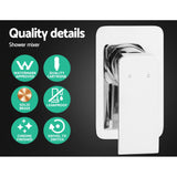 Cefito 9'' Rain Shower Head Set Handheld Round High Pressure Mixer Tap Chrome - Close-Up Angle