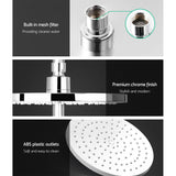 Cefito 9'' Rain Shower Head Set Handheld Round High Pressure Twins Tap Chome - Top-Down View
