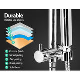 Cefito 9'' Rain Shower Head Set Handheld Round High Pressure Twins Tap Chome - 45-Degree Angle