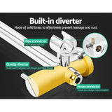 Cefito 9'' Rain Shower Head Set Handheld Round High Pressure Twins Tap Chome - Rear View