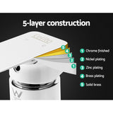 Cefito Shower Mixer Tap Wall Bath Taps Brass Hot Cold Basin Bathroom Chrome - Top-Down View