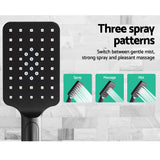 Cefito 8'' Rain Shower Head Set Handheld Square High Pressure Black - Close-Up Angle