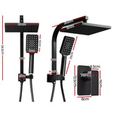 Cefito 8'' Rain Shower Head Set Handheld Square High Pressure Mixer Tap Black