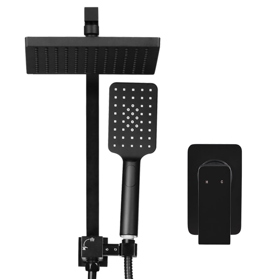 Cefito 8'' Rain Shower Head Set Handheld Square High Pressure Mixer Tap Black