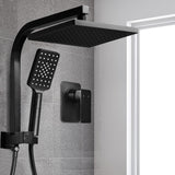 Cefito 8'' Rain Shower Head Set Handheld Square High Pressure Mixer Tap Black - Low Angle