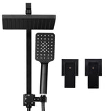 Cefito 8'' Rain Shower Head Set Handheld Square High Pressure Twins Tap Black - Side View