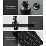 Cefito 8'' Rain Shower Head Set Handheld Square High Pressure Twins Tap Black