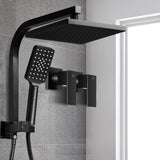 Cefito 8'' Rain Shower Head Set Handheld Square High Pressure Twins Tap Black - Low Angle