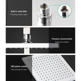 Cefito 8'' Rain Shower Head Set Handheld Square High Pressure Chrome - Top-Down View