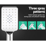 Cefito 8'' Rain Shower Head Set Handheld Square High Pressure Chrome - Close-Up Angle