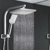 Cefito 8'' Rain Shower Head Set Handheld Square High Pressure Chrome - Low Angle