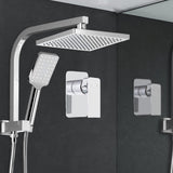 Cefito 8'' Rain Shower Head Set Handheld Square High Pressure Mixer Tap Chrome - Low Angle