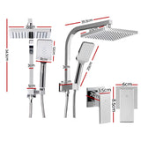 Cefito 8'' Rain Shower Head Set Handheld Square High Pressure wins Tap?Chrome - Front View