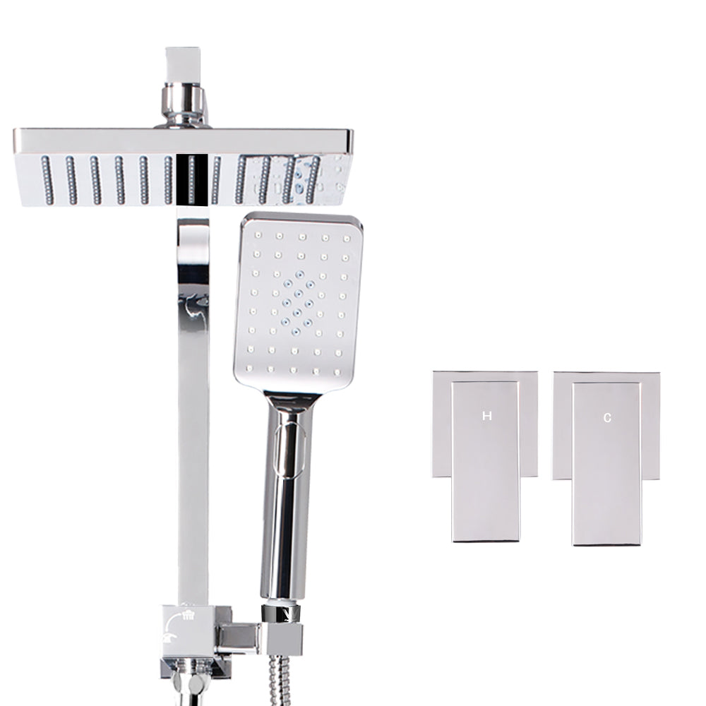 Cefito 8'' Rain Shower Head Set Handheld Square High Pressure wins Tap?Chrome