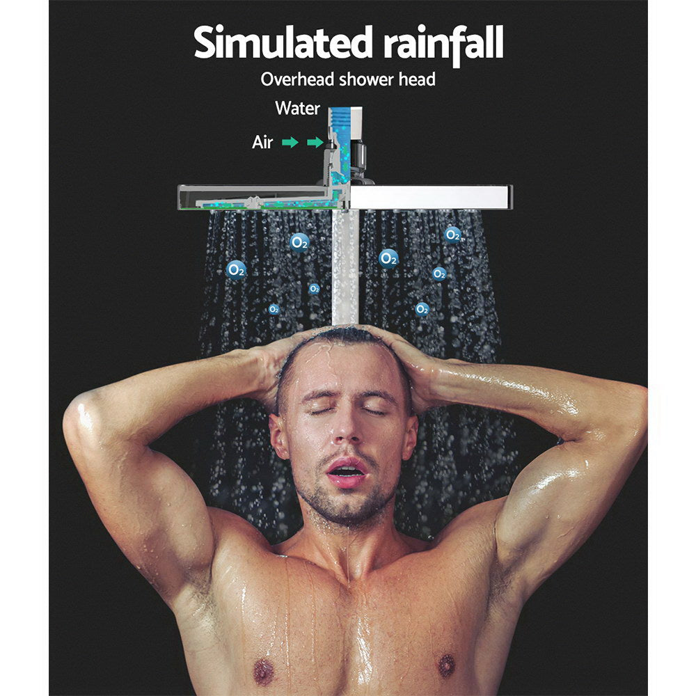 Cefito 8'' Rain Shower Head Set Handheld Square High Pressure wins Tap?Chrome