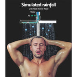 Cefito 8'' Rain Shower Head Set Handheld Square High Pressure wins Tap?Chrome - Top-Down View